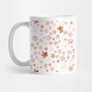 Pressed flowers seamless pattern. Spring dry flowers. Summer floral composition Mug